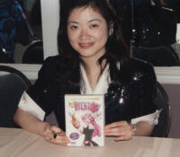 Chiho Saito, signing our rep's Utena DVD